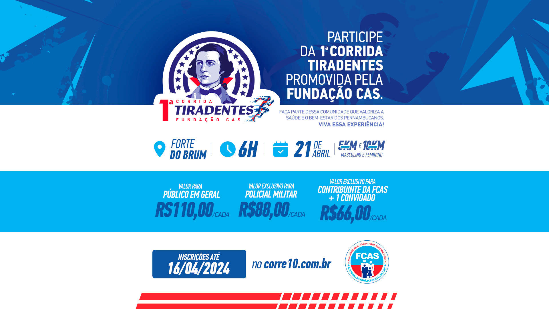 Fundação CAS abre inscrições para a 1ª Corrida Tiradentes!